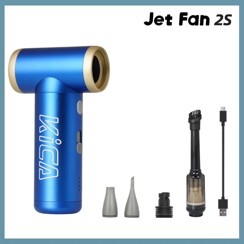 KiCA JetFan 2S Draagbare Luchtblazer 117000RPM Oplaadbare Mini Ventilator, Metalen Behuizing Extreme Modus, Kamperen Wandelen BBQ Buitengereedschap