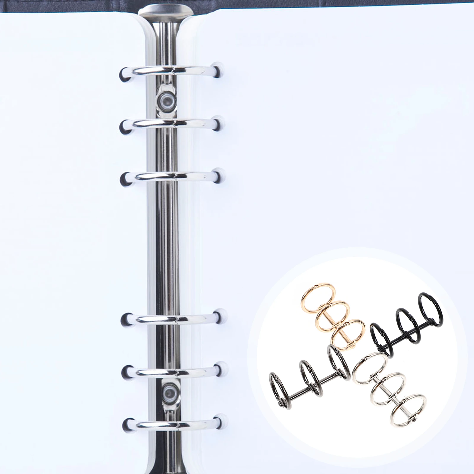 

4pcs Metal 3-Hole Loose Leaf Rings For Diy Notebook Scrapbook Office Home Stationery Supplies Book Binder Clips
