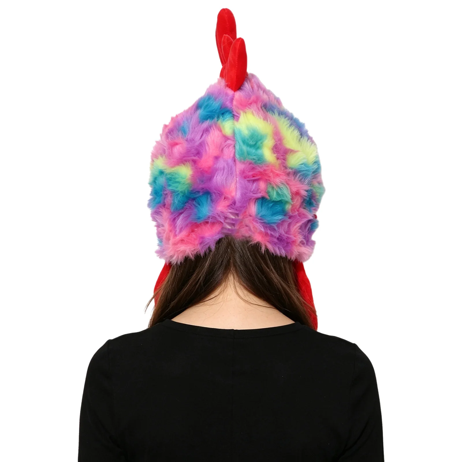 Unisex Adults Plush Turkey-shaped Hat Headwear Thanksgiving Costume Accessories for Halloween Cosplay Party Stage Performance 3