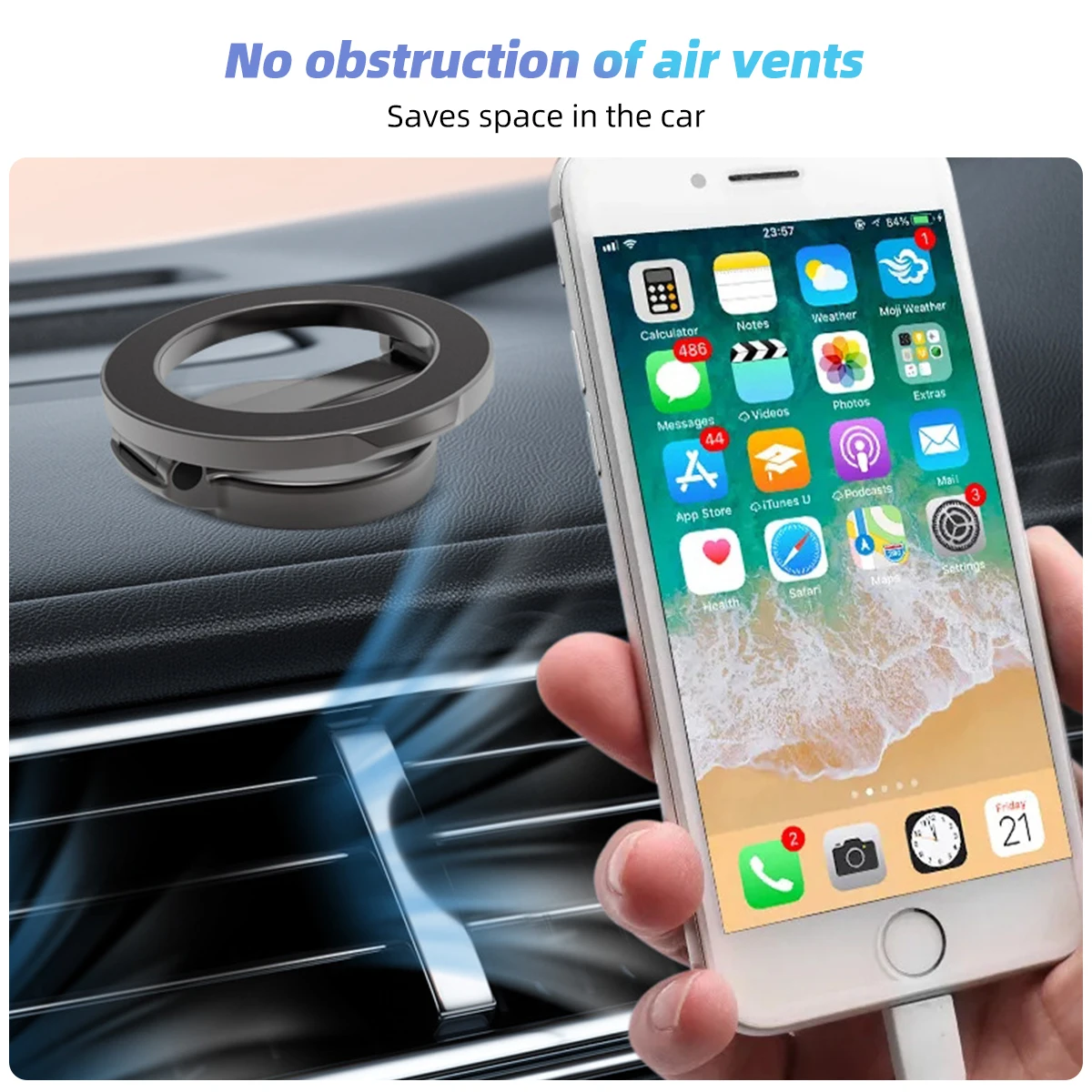 حامل هاتف سيارة مغناطيسي قابل للطي ، قابل للتعديل جبل يصلح آيفون 14 ، 13 ، 12 برو ماكس زائد ، ميني ، سامسونج ، 720 درجة ، MagSafe