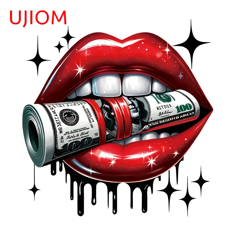 UJIOM US Dollar Mouth Wall Sticker Kitchen Wardrobe Personality Occlusion Scratch Decal Fashionable Room Decoration Accessories