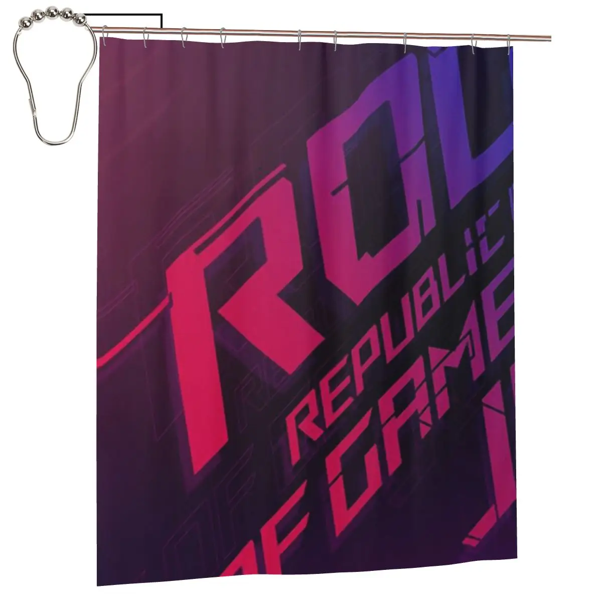 

Join The Republic Of Gamers ROG Asus Shower Curtain Bathroom Polyester Waterproof Bath Curtains with Hooks