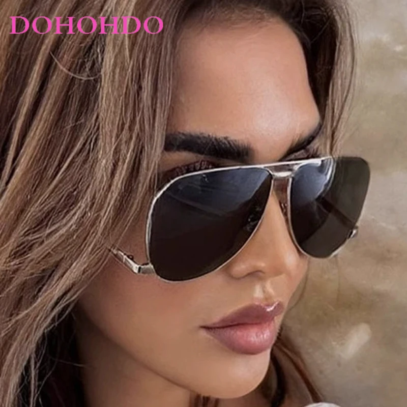 

Luxury Classic Personality Metal Double Bridge Pilot Sunglasses Men Women Fashion Brand Design Travel Driving Sunglasses UV400