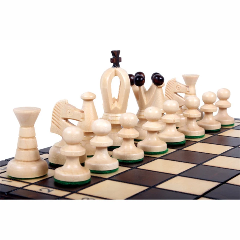 

New Wooden Chess Set 30*30cm King Height 60mm Chess Pieces Floding Chessboard Chess Game Set medium size foldable portable I191