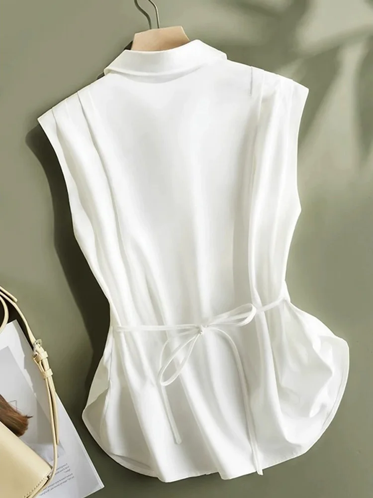 Ele Sommer Casual Svel Single Button Pure Color Damen IRT Vielseitiges Tank Top Pendeln Sle Straight Cut