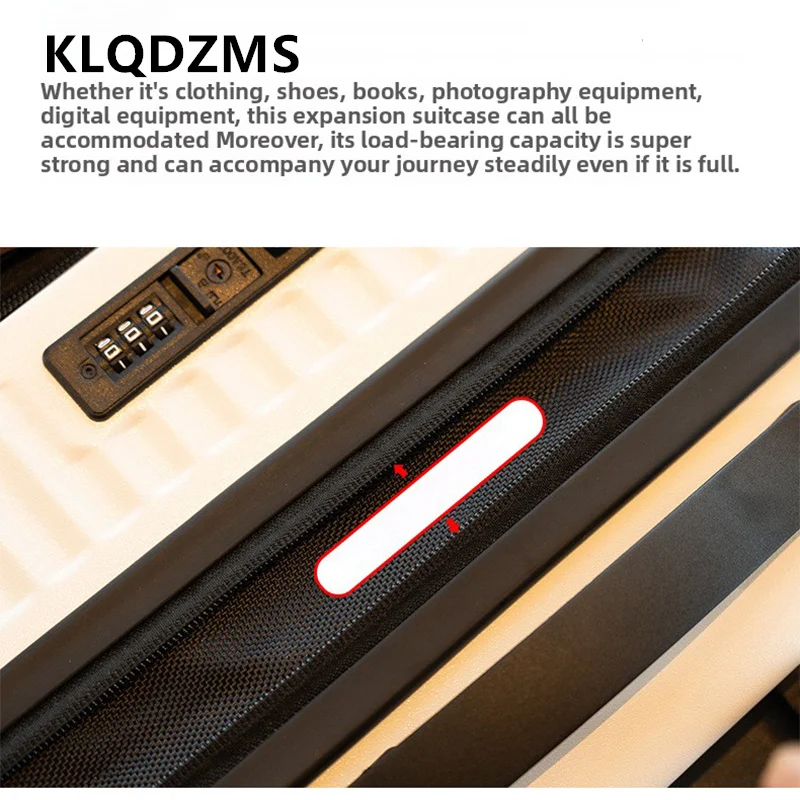 KLQDZMS Walizka Nowa Kabinowa 20"24"26" Cali Duża Pojemność Walizka na Kółkach Otwierana z Przodu na Laptopa Wielofunkcyjne Bagaż