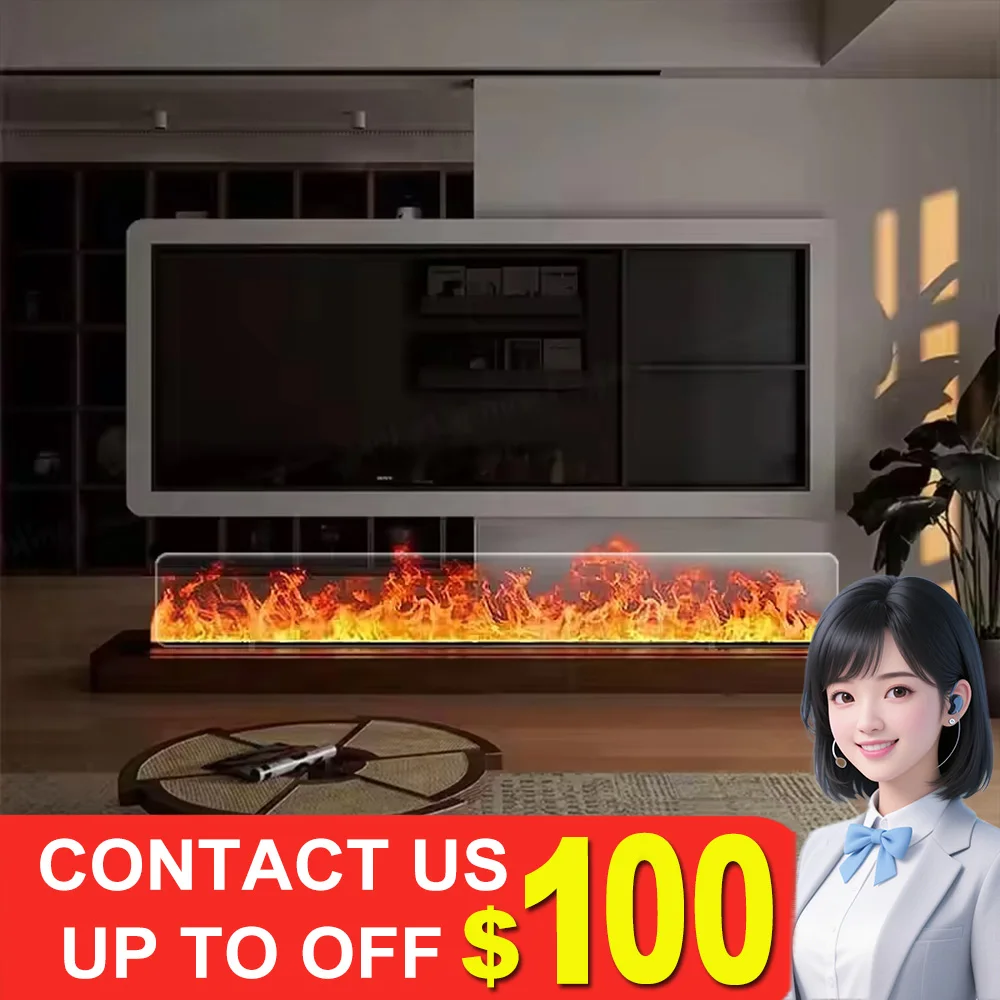 

3D красочный пламенный увлажненный распылительный камин, пополнение воды, паровой электрический камин Chimenea Electrica