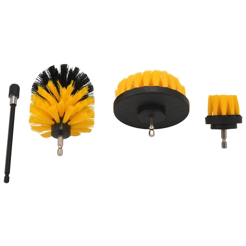 4Pcs Combinate Drill Brush Power Scrubbing Brush Drill Spin Scrubber Electric Cleaning Brush Fixing For Car Bathroom Wooden Floo