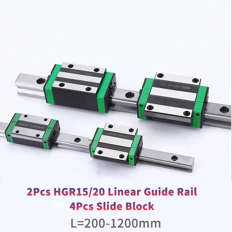 

2PCS HGR15 HGR20 15mm 20MM Square Linear Guide Rail Kit With HGH20CA HGW20CC HGH15CA HGW15CC Carriages Block For CNC Router