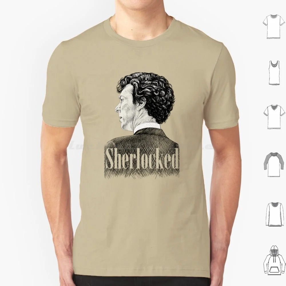 Camiseta I Am Sherlocked - Retrato Crosshatch de Benedict Cumberbatch para Homens, Mulheres e Crianças 6XL - Fanart e Fandom de Sherlock
