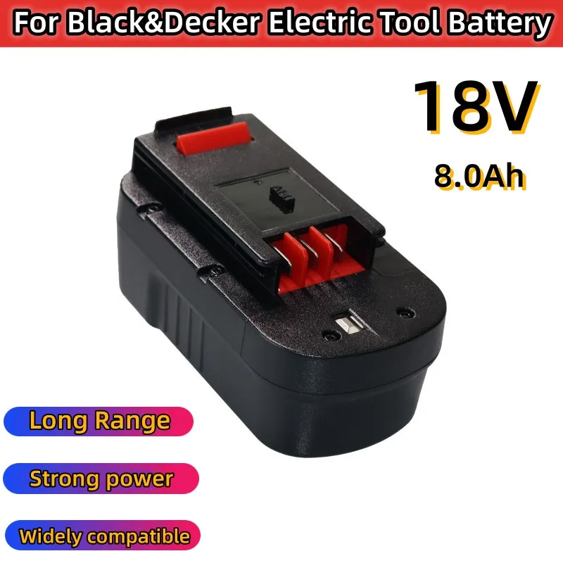 18V 8000mAh Rechargeable Tools Battery For Black& Decker Hpb18 Fs180 A1718 A18NH BD18PSK EPC18 HP188F2B KC1800Sk Fs1800