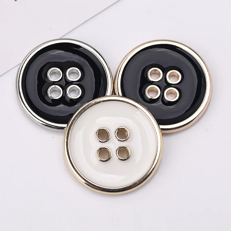 10pcs 4-holes Elegant Metal Buttons For Clothing Shirts Blouse DIY Sewing Accessories 10/15/20mm High Quality Buttons Wholesale view 3