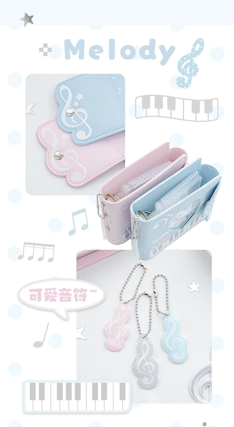 MINKYS Kawaii Wellenmuster PU-Leder 3-Ring Kpop Fotokarten-Sammelmappe 3 Zoll Ein-Taschen-Idol-Karten-Organizer Aufbewahrungsbuch – Detail 8