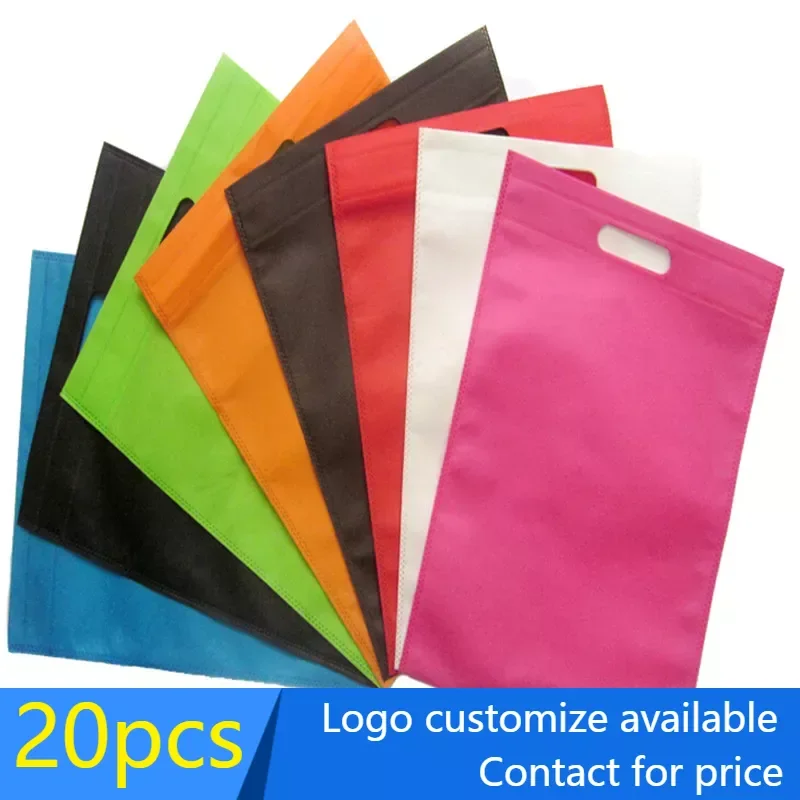 20 pieces  fabric bags Shopping Bags Eco Promotional fabric tote bag tote bag large Custom Make Printed accept custom LOGO