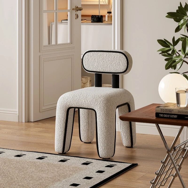Line back chair cartoon cream wind dressing stool makeup chair bedroom makeup stool