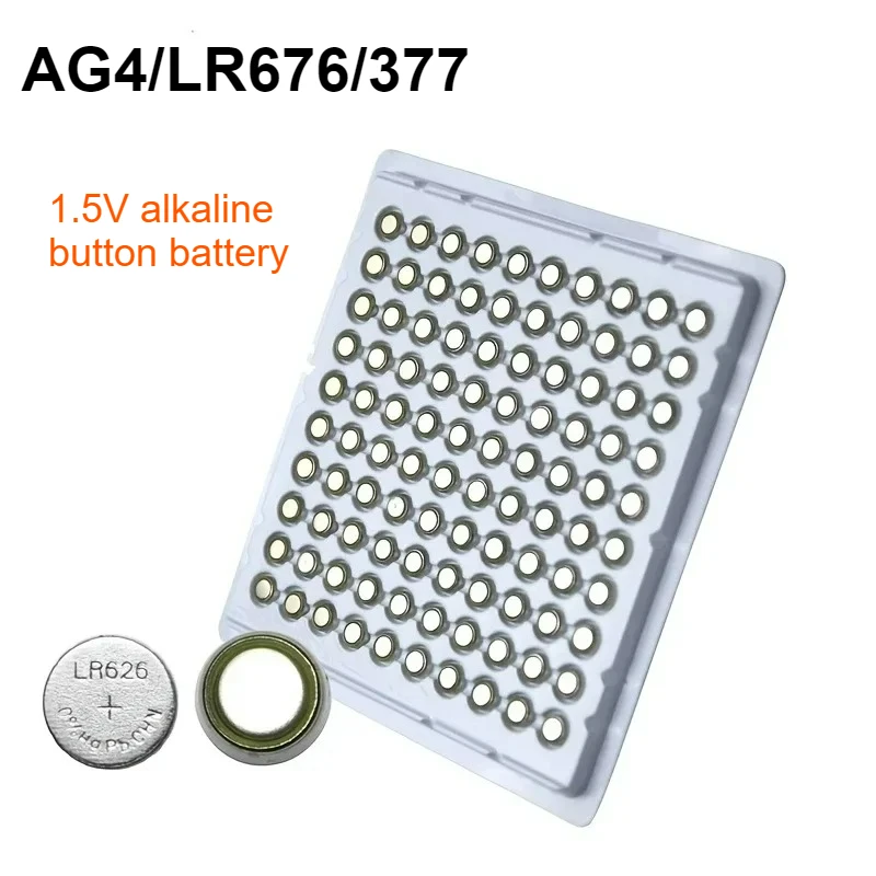 

New 100-500pcs AG4 LR626 Button Battery 1.55V 377 SR626SW Batteries for Watch Remote Control Toy Medical Instruments Alarm