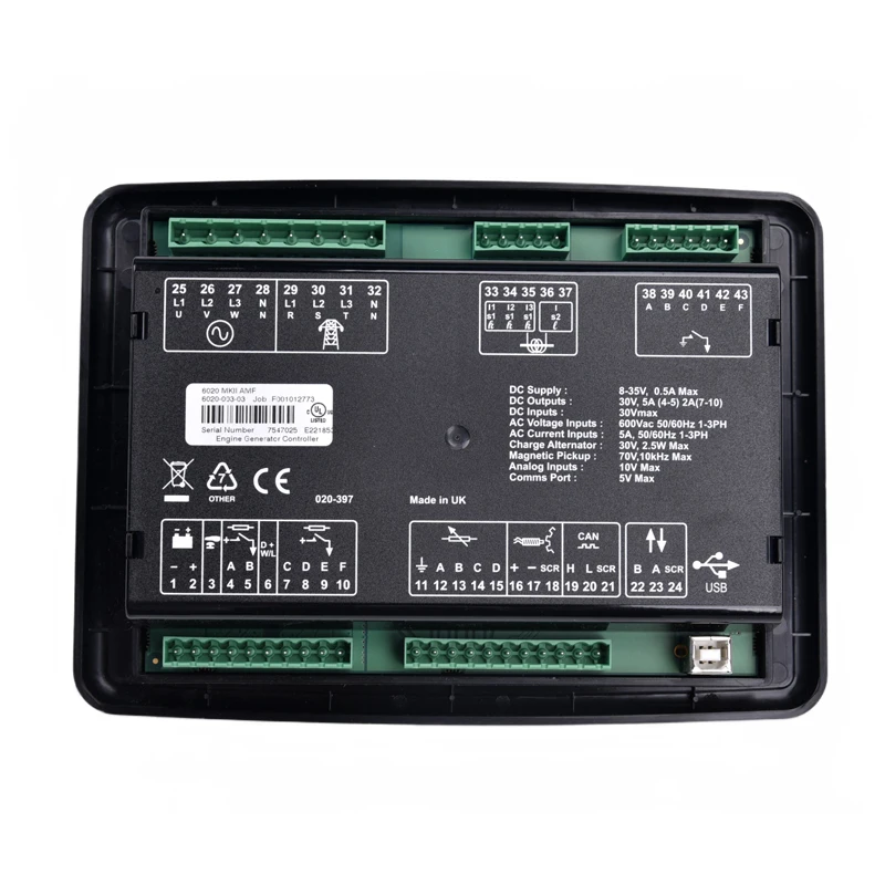 Imagem -03 - Painel de Módulo Controlador de Gerador Diesel Deep Sea Dse6020 Mkii com Amf Dse6010 Mkii Dse6120 Mkii Dse6320 Cat