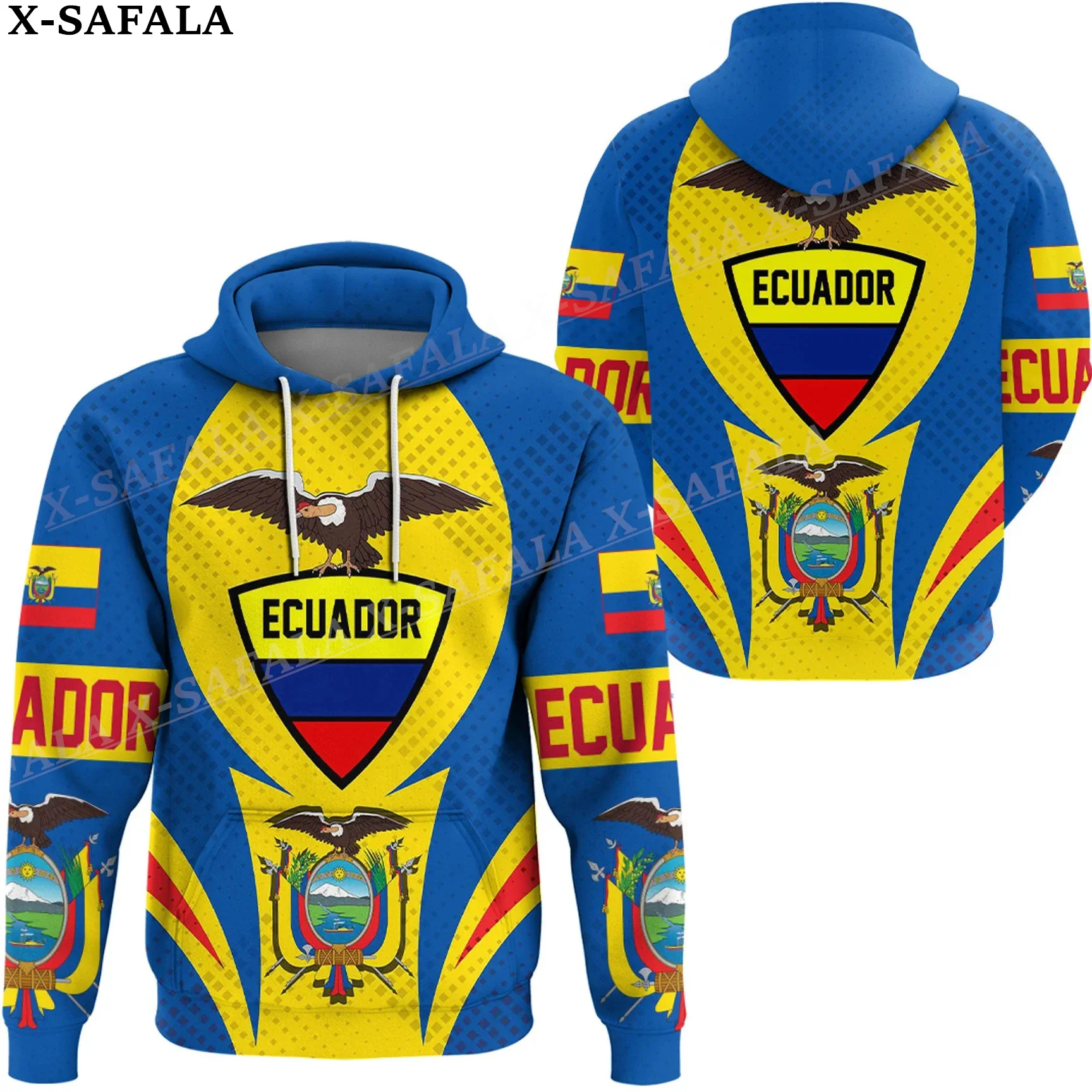 Ecuador Coat Of Arms Love Country Print Zipper Hoodie For Men Pullover Sweatshirt Hooded Jersey Tracksuit Outwear Coat Casual-4