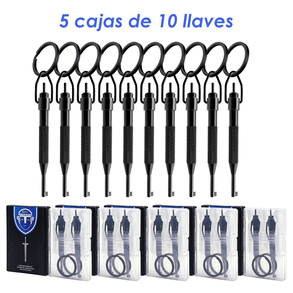 Universal Handcuff Key Set 10pcs Black Non-Slip