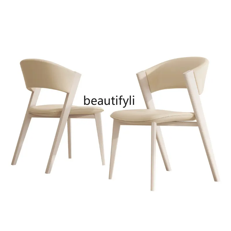 

zqCream Dining Chair Modern Simple Home Restaurant and Cafe Leisure Chair Comfortable Armchair