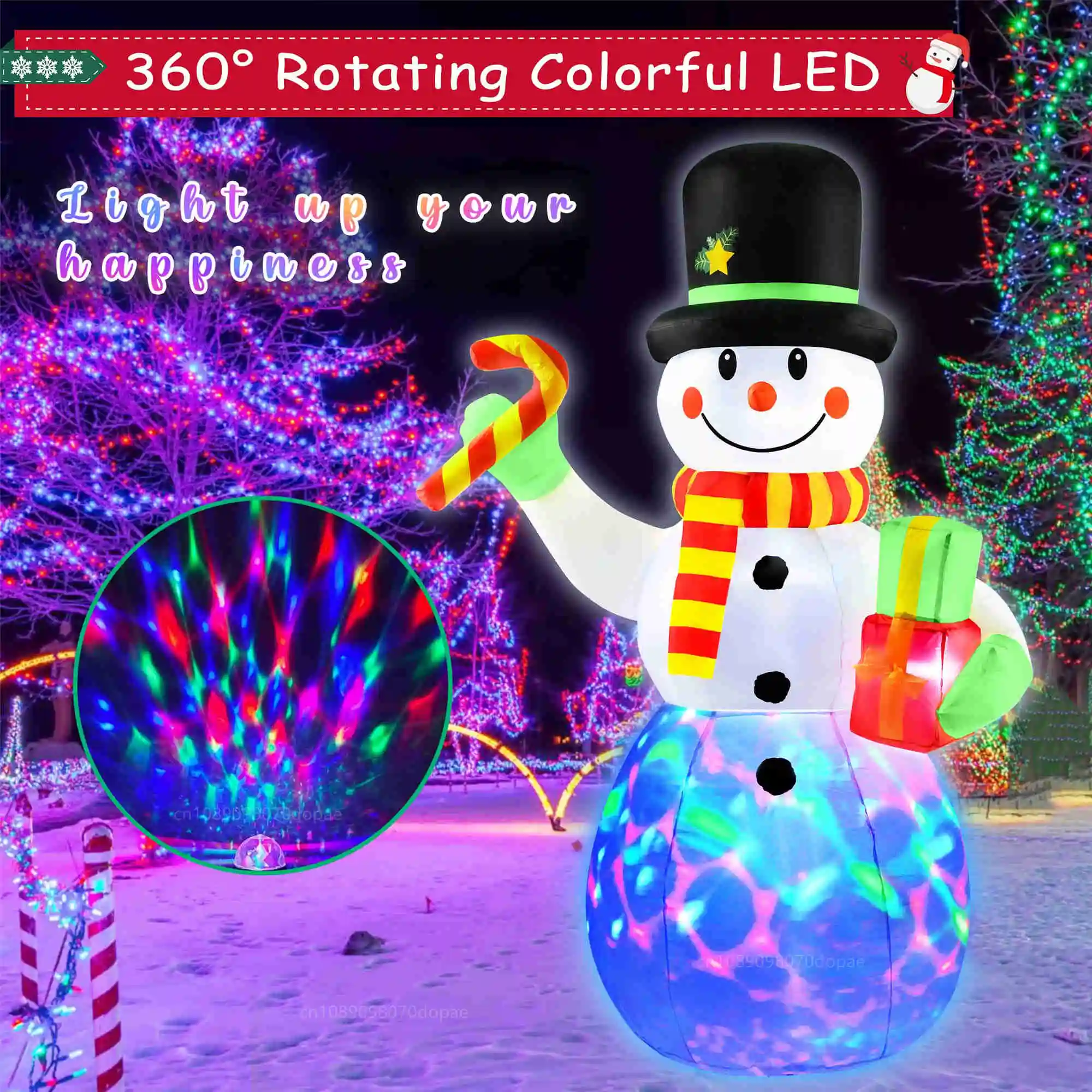 عيد الميلاد نفخ ثلج قصب الحلوى هدية صندوق ثلج المدمج في الملونة تدوير مصباح ليد عطلة حديقة فناء الحديقة هدايا الحفلات