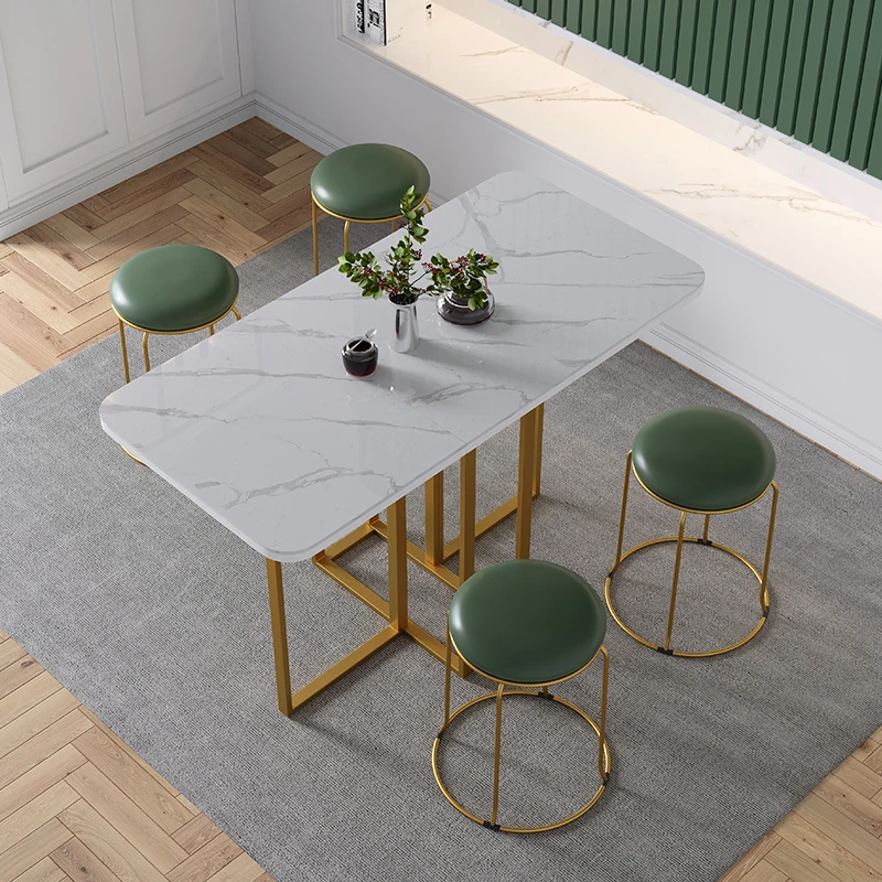 Table à manger pliante en plaque de roche, table à manger rectangulaire ultra-fine, combinaison de chaises, luxe abordable