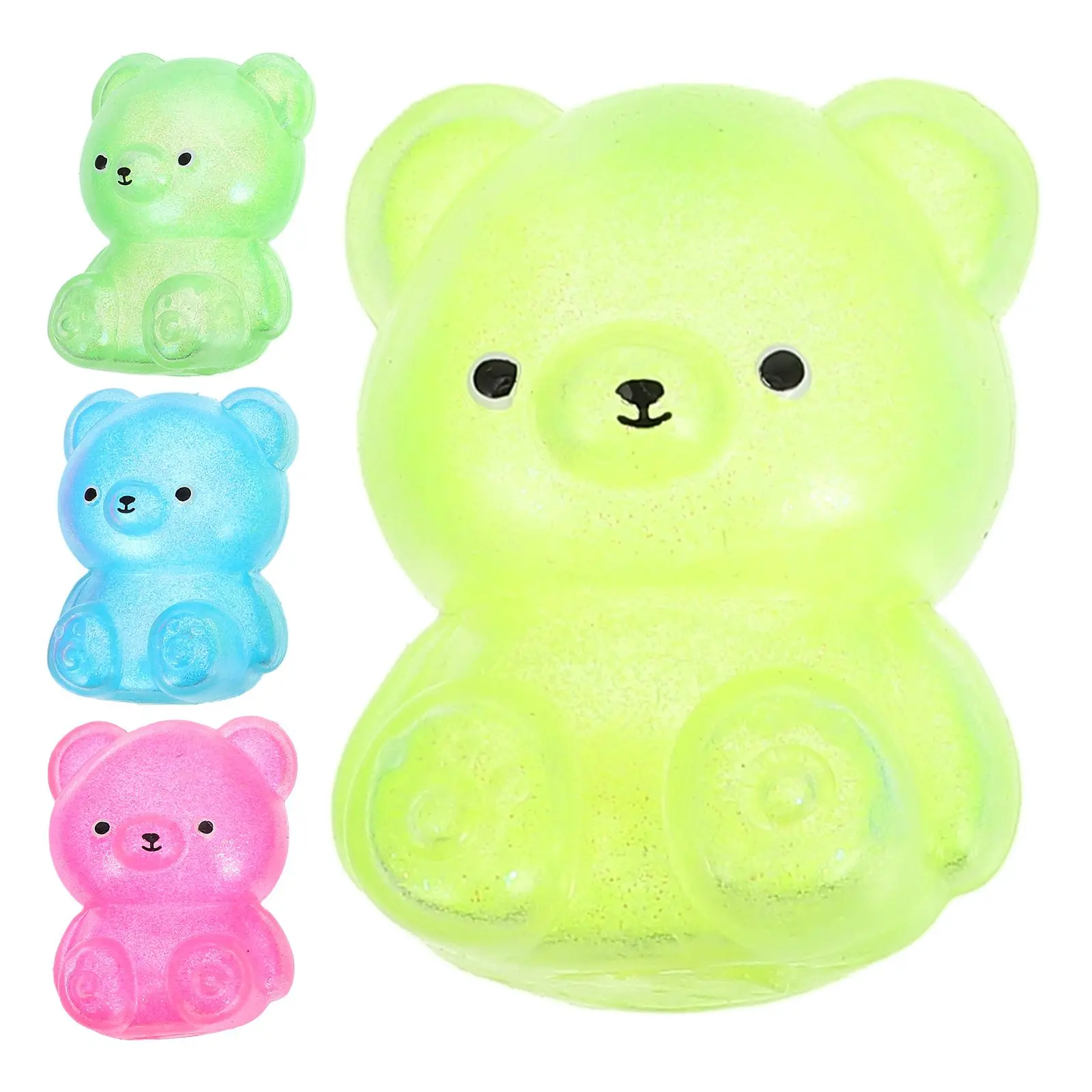 2 Pcs Toys Adorable Bear Squeeze Toy Flexible Material Great Gift Birthday Favors Decompression Animal