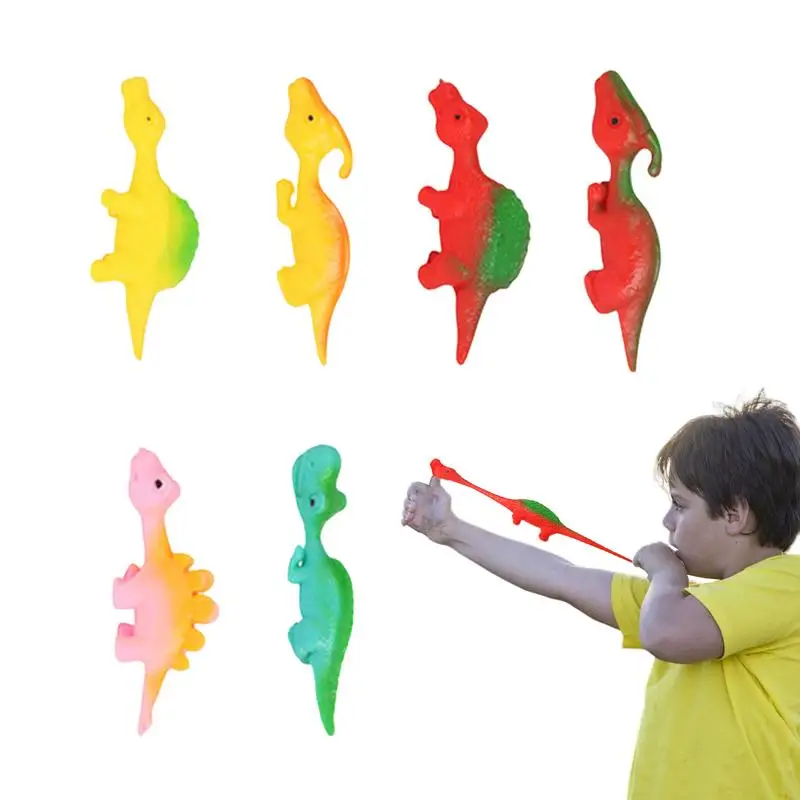 

10pcs Elastic Flying Finger Catapult Launch Dinosaur Fun Tricky Chick Practice Chicken Sticky Decompressions Toy Holiday Gifts