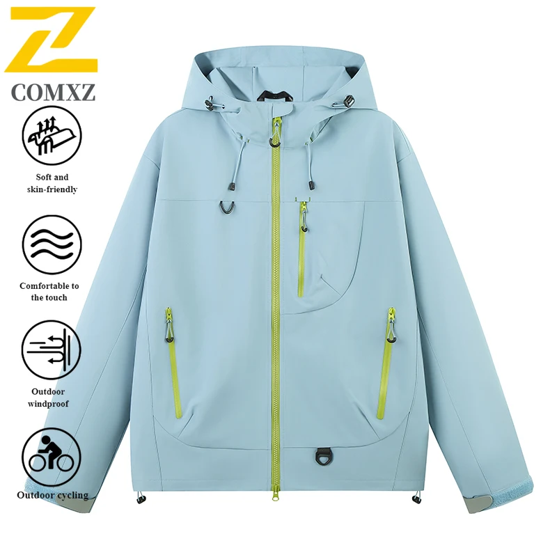 EIAO سوفتشيل سترة واقية الرجال النساء مقاوم للماء يندبروف الحرارية في الهواء الطلق المشي لمسافات طويلة التخييم الصيد معطف مقنع خفيف الوزن #4