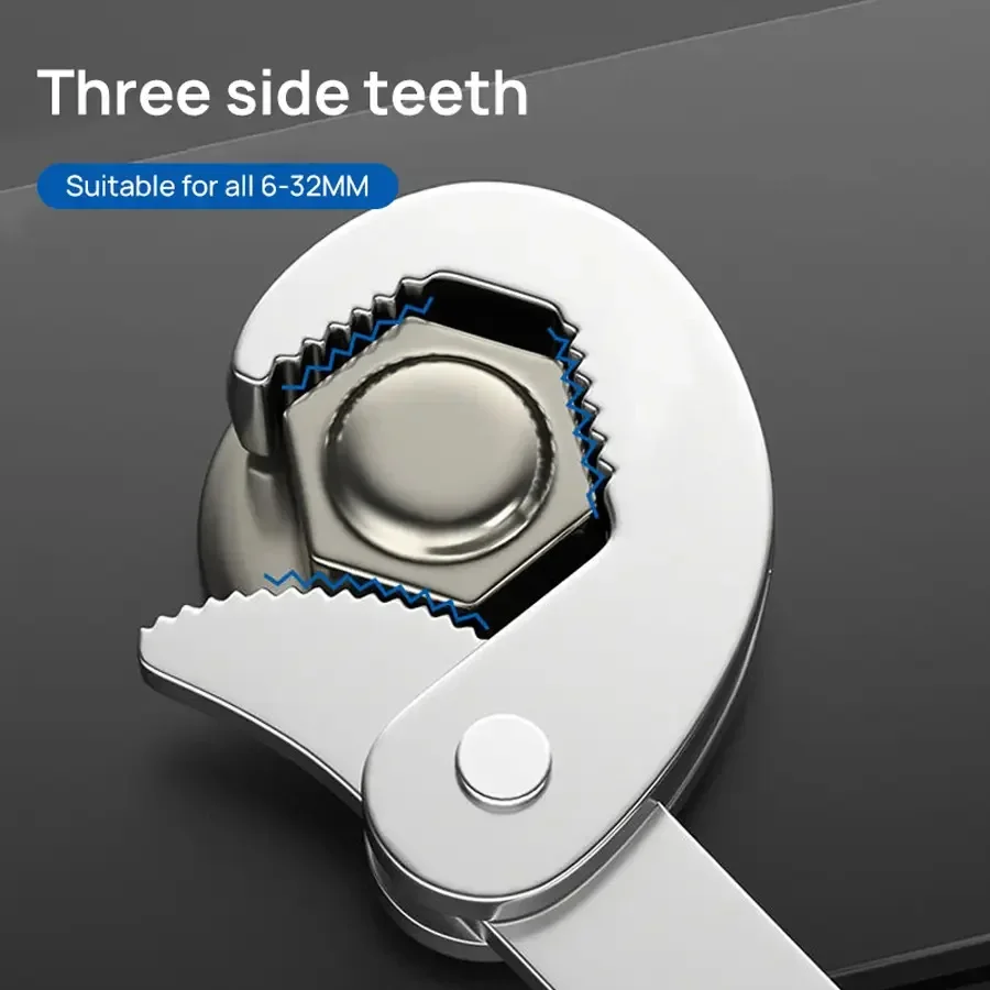 Multifunctional General wrench pipe Spanner large open end wrench set high carbon steel adjustable wrench household repair tool