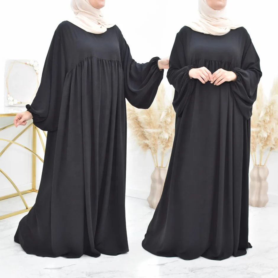 Imagem -03 - Abayas para Mulheres Estilo Solto Mangas Exageradas Roupas Islâmicas Dubai Turco Vestido Muçulmano Modesto Casual Ramadan Eid Hijabi