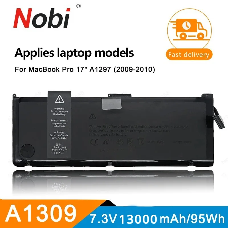 Аккумулятор NOBI A1309 для Apple MacBook Pro 17 дюймов, A1297 ранняя-2009 Mid-2009 Mid-2010 MC226/A MC226CH/A MC226J/A MC226LL/A 95WH