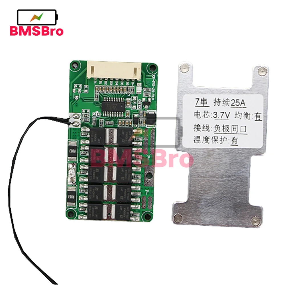 Balanced BMS 7S 24V 15A 20A 25A 18650 Li-ion Battery Packs Charge Board Equalizer with NTC Temperature Protection For Escooter