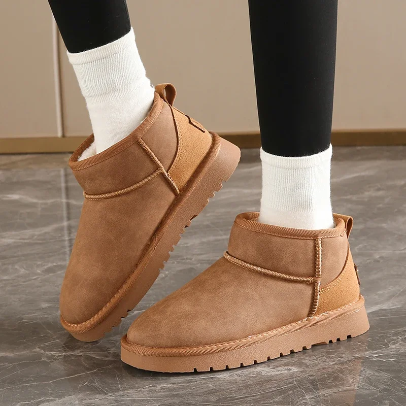 Women Boots 2024 New Classic Thickened Fluff Snow Boots Women Comfortable Warm Ankle Boots Winter Chunky Goth Shoes for Women