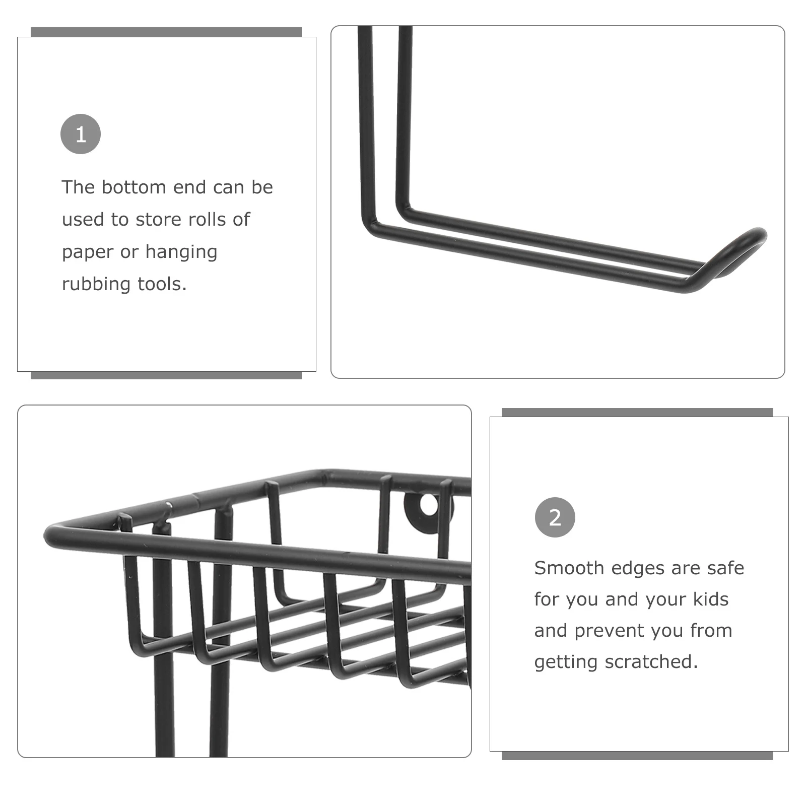 

Wall-Mounted Iron Craft Tissue Rack Nail Paper Holder Paper Towel Hanging Shelf for Kitchen Bathroom Toilet