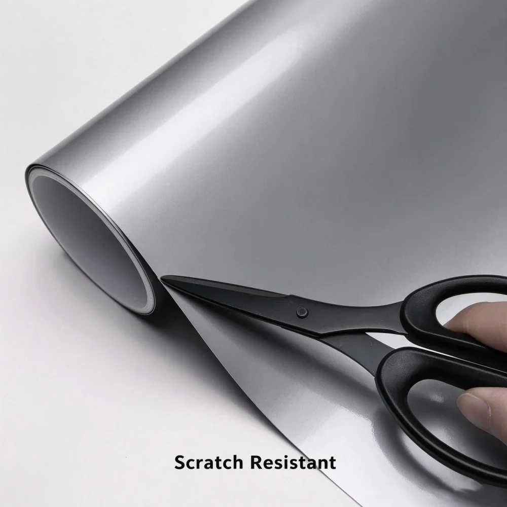 Glossy Silver Car Sticker Color Change Vinyl Film Self-Adhesive Waterproof PVC Styling Car Wrapping Decal Auto Accessories