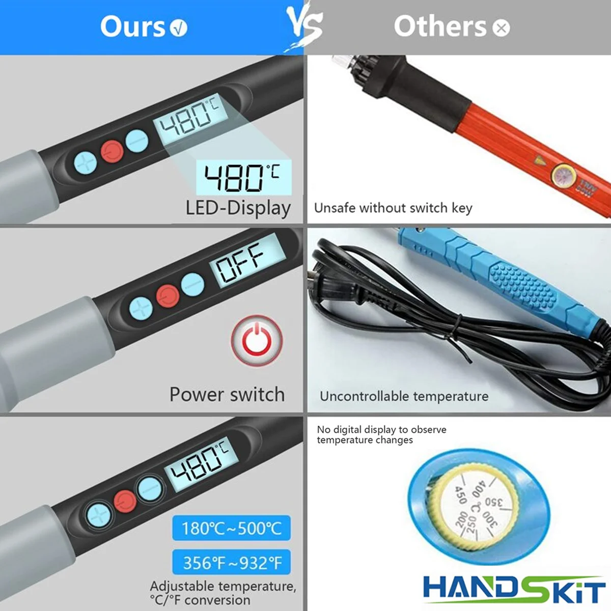 Handskit Model-926 90W Soldering Iron With Tips EU US UK Plug