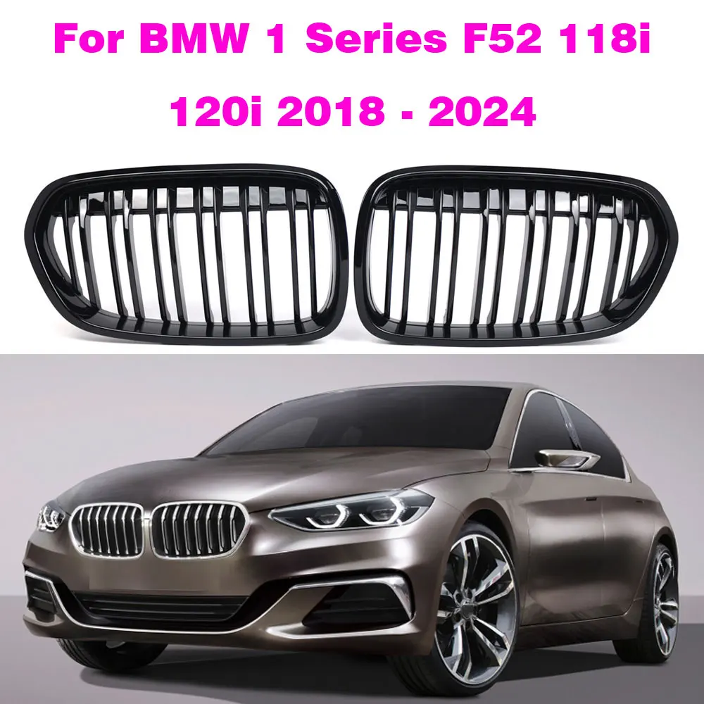 

Глянцевые черные решетки для BMW 1 серии F52 118i 120i 2018 2019 2020 2021 2022 2023 2024, автомобильные аксессуары