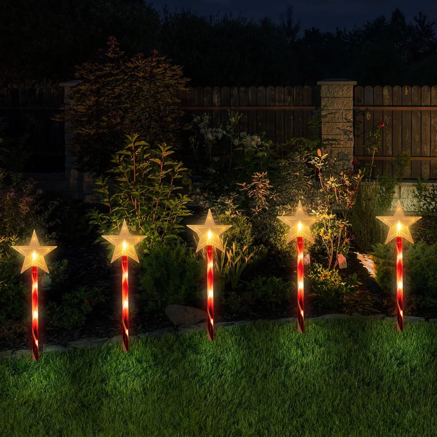 5pcs/set Solar Christmas Star  - đánh giá và giá Solar Garden Light