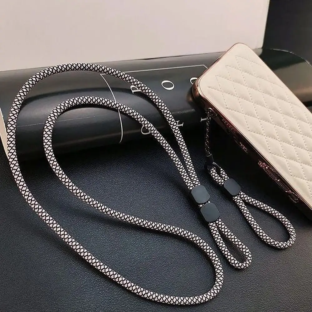 Cordão para Celular Mão-Tecido, Ajustável, Destacável, Dupla Utilização, Longo, Anti-Perdido, Corrente Pendurada no Pescoço, Universal