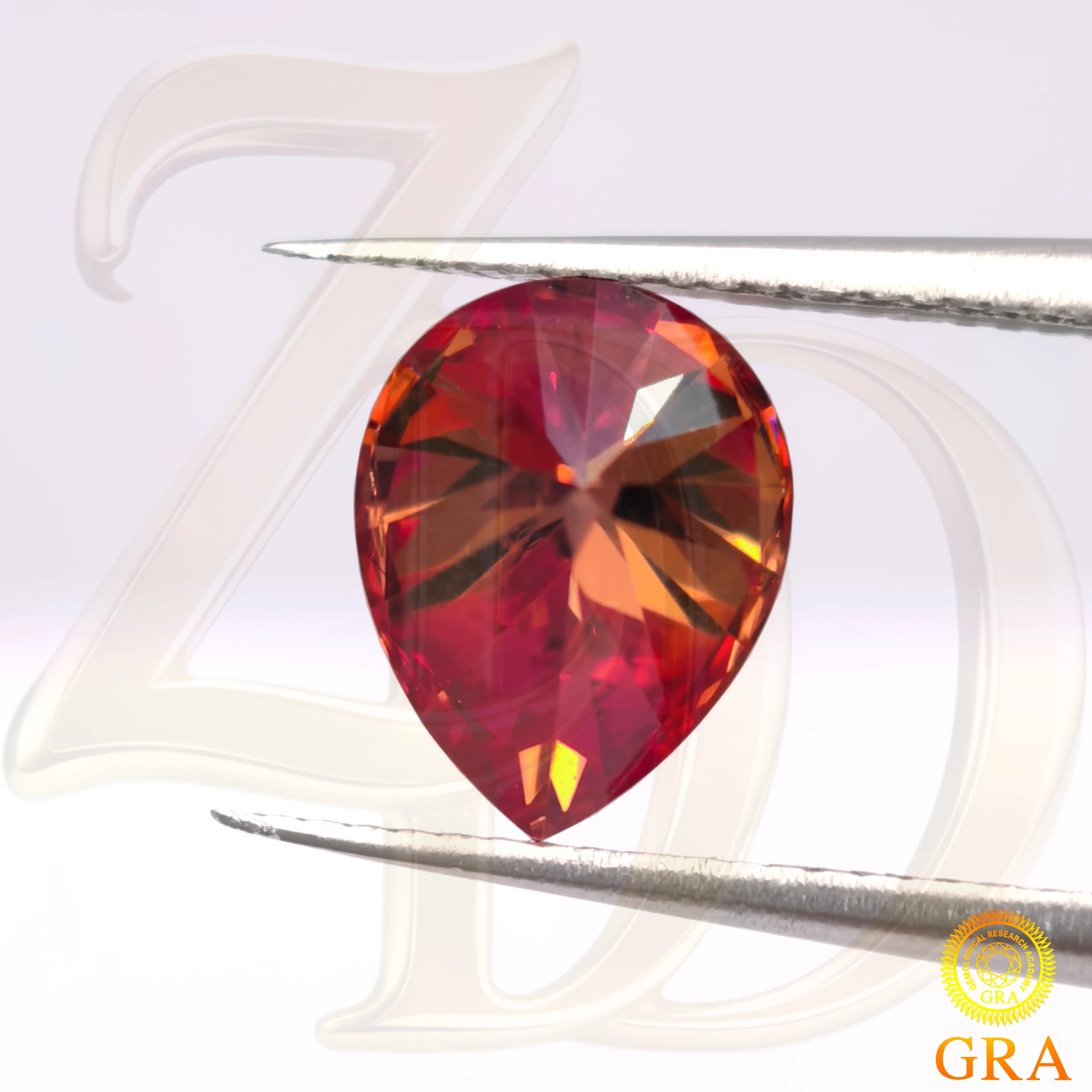 Moissanite Stone Orange-red Color Pear Cut Lab Created Heat Diamond Gemstone for DIY Jewelry Making With Certificate