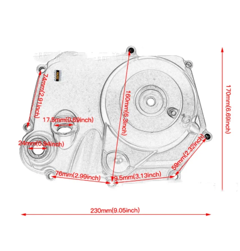 Engine Clutch Cover For 50cc 110cc 125cc Semi Auto Start Engine Pit Dirt Kart Bike ATV 1PC