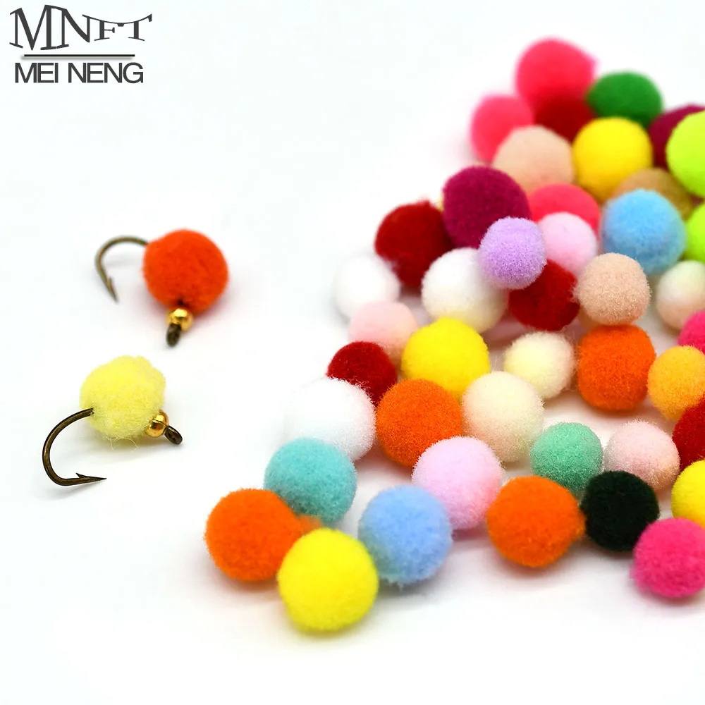 

MNFT 50Pcs Synthetic Crystal Egg Ball Fishing Lure DIY Fly Tying Material for Salmon Trout