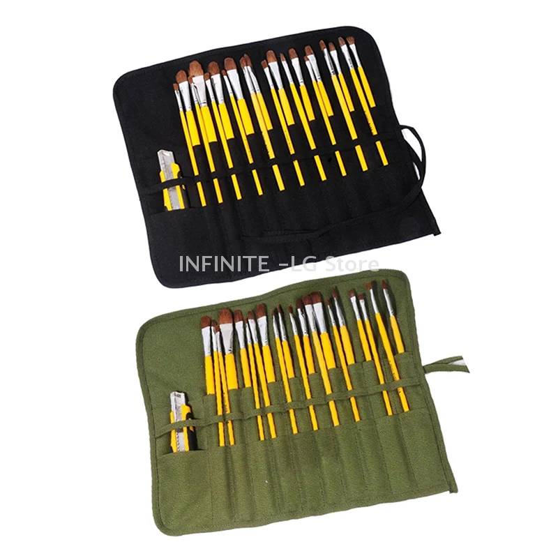 

Robust Canvas Bag for Storing Artist Equipment; Ideal for Painting Brushes, Calligraphy Tools, Watercolour and Oil Paint Pens.