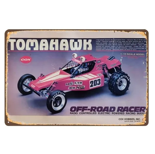 Vintage Rc Car Metal Sign Poster - Cox Tomahawk Buggy-image