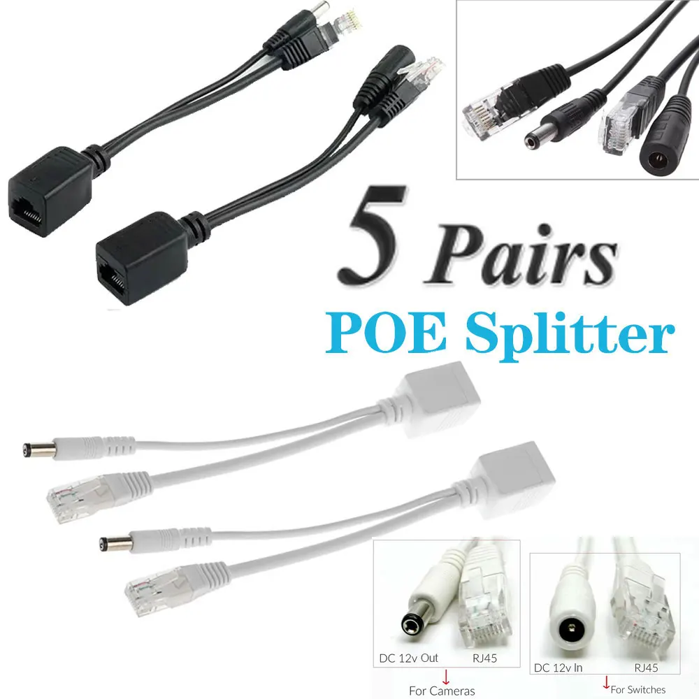 poe spliter 48v a 12v a prova dagua com video e adaptador de alimentacao modulo de alimentacao do cabo injetor para camera ip extensor 01