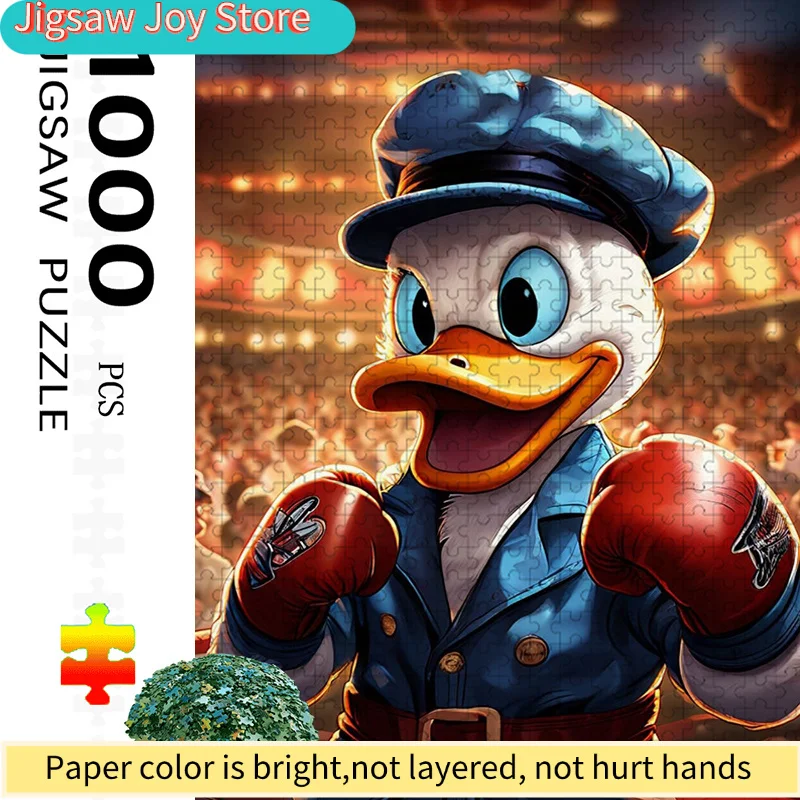 

1000 деталей, разноцветный пазл для взрослых, развивающий семейное взаимодействие и веселый подарок, яркий абстрактный дизайн, с рисунком Дональда Дака, Challenge