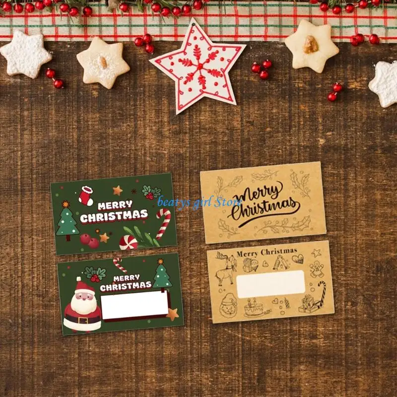 

C7AB 30Pcs Reusable Christmas Party Scratch Off Cards Handmade Gift Coupon Tickets for Birthday Wedding Christmas Celebration