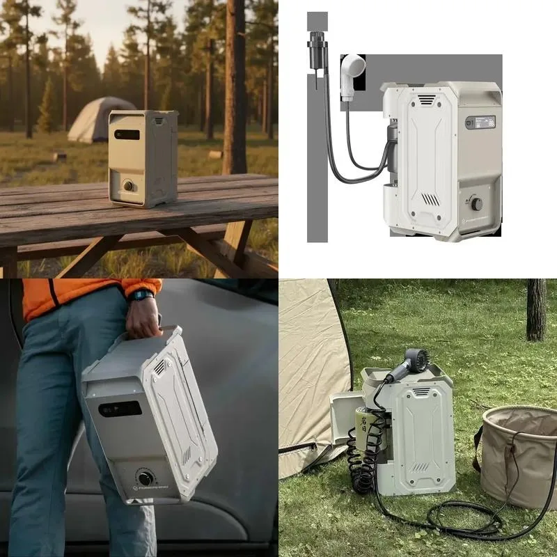 Intelligent Control Rechargeable Portable Outdoor Camping Shower Instant Water Heater Pump Precise Temperature