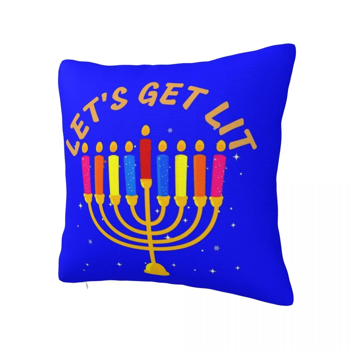 Chanukah Judaism Hanukkah Plaid Pillowcase Printed Fabric Cushion Cover Decor Pillow Case Cover Home Square 45*45cm